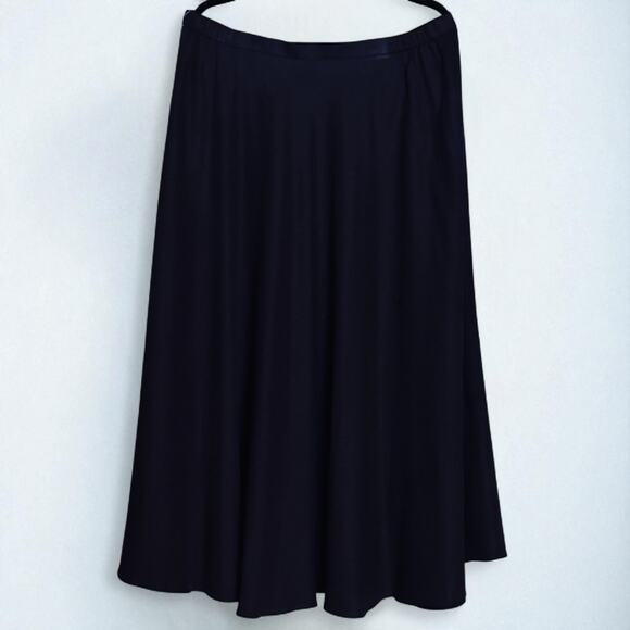 Vintage Jones New York Silk Maxi Skirt Plus 18W Navy Minimalist Elegant NWT 90s - Picture 4 of 8